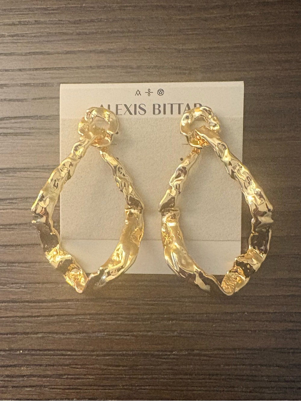NEW Alexis Bittar Gold Textured Earrings